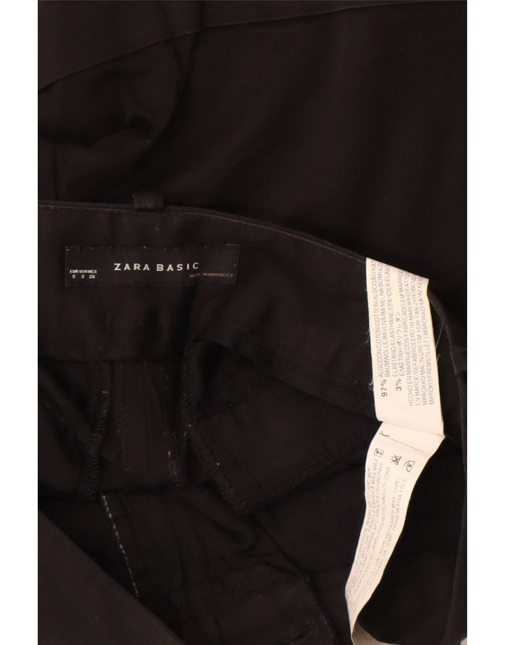 Zara Damen Chino-Shorts, Größe S, W26, Schwarz, Baumwolle