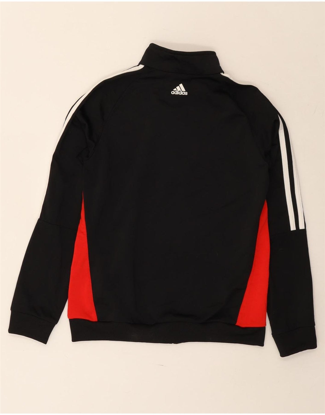 Adidas Jungen Grafik-Trainingsanzug-Top-Jacke, 11–12 Jahre, schwarzes Farbblockdesign