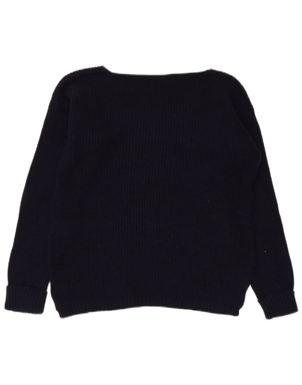 Marks & Spencer Damen-Pullover mit U-Boot-Ausschnitt, Gr. 10, Marineblau