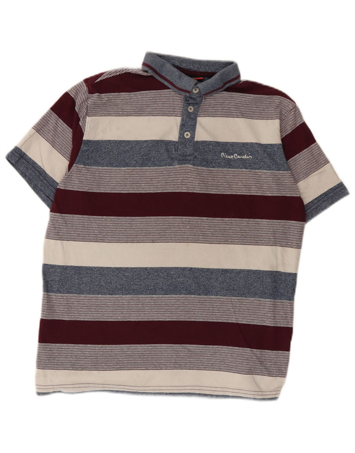 Pierre Cardin Herren-Poloshirt, mittelgroß, mehrfarbig, gestreift, Baumwolle