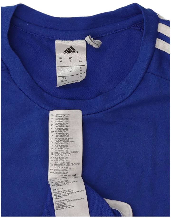 Adidas Herren Climalite T-Shirt Top XL Blau Colourblock Polyester
