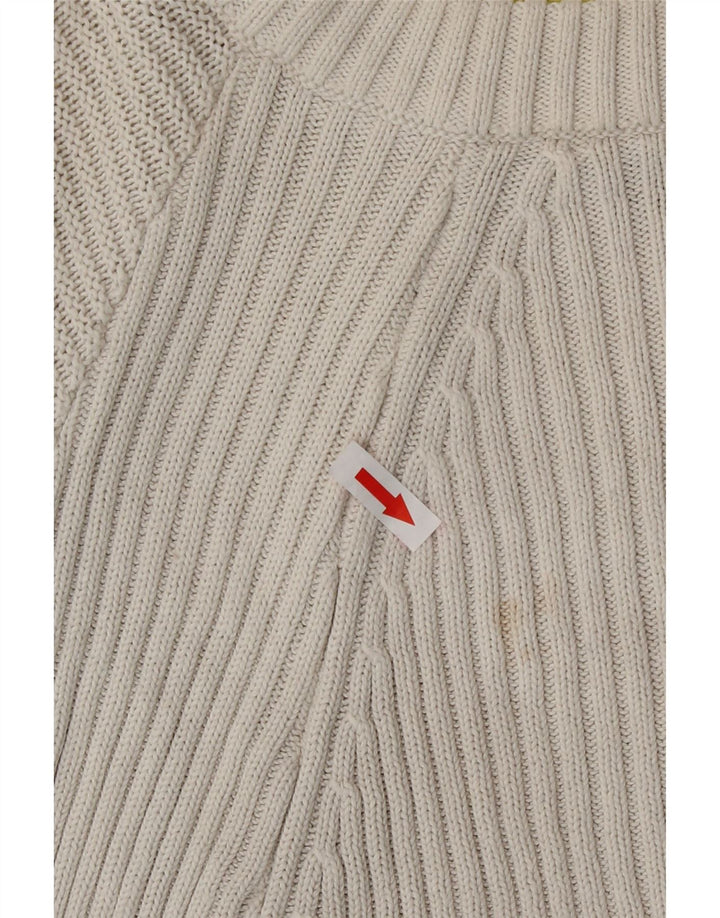 Topshop Damen-Pullover, bauchfrei, übergroß, Rundhalsausschnitt, Gr. 12, Mittelweiß