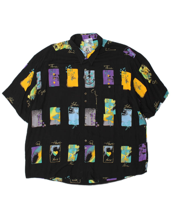 Goldress Herren-Kurzarmshirt, Größe 43/44, XL, Schwarz, geometrisch