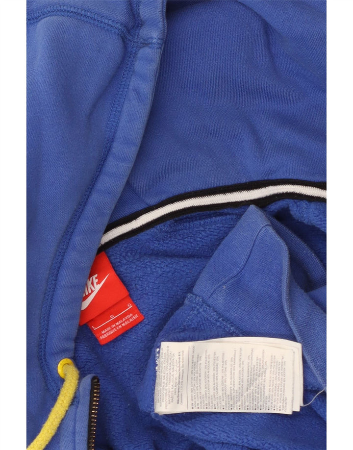 Nike Herren-Kapuzenpullover mit Reißverschluss, groß, aus blauer Baumwolle