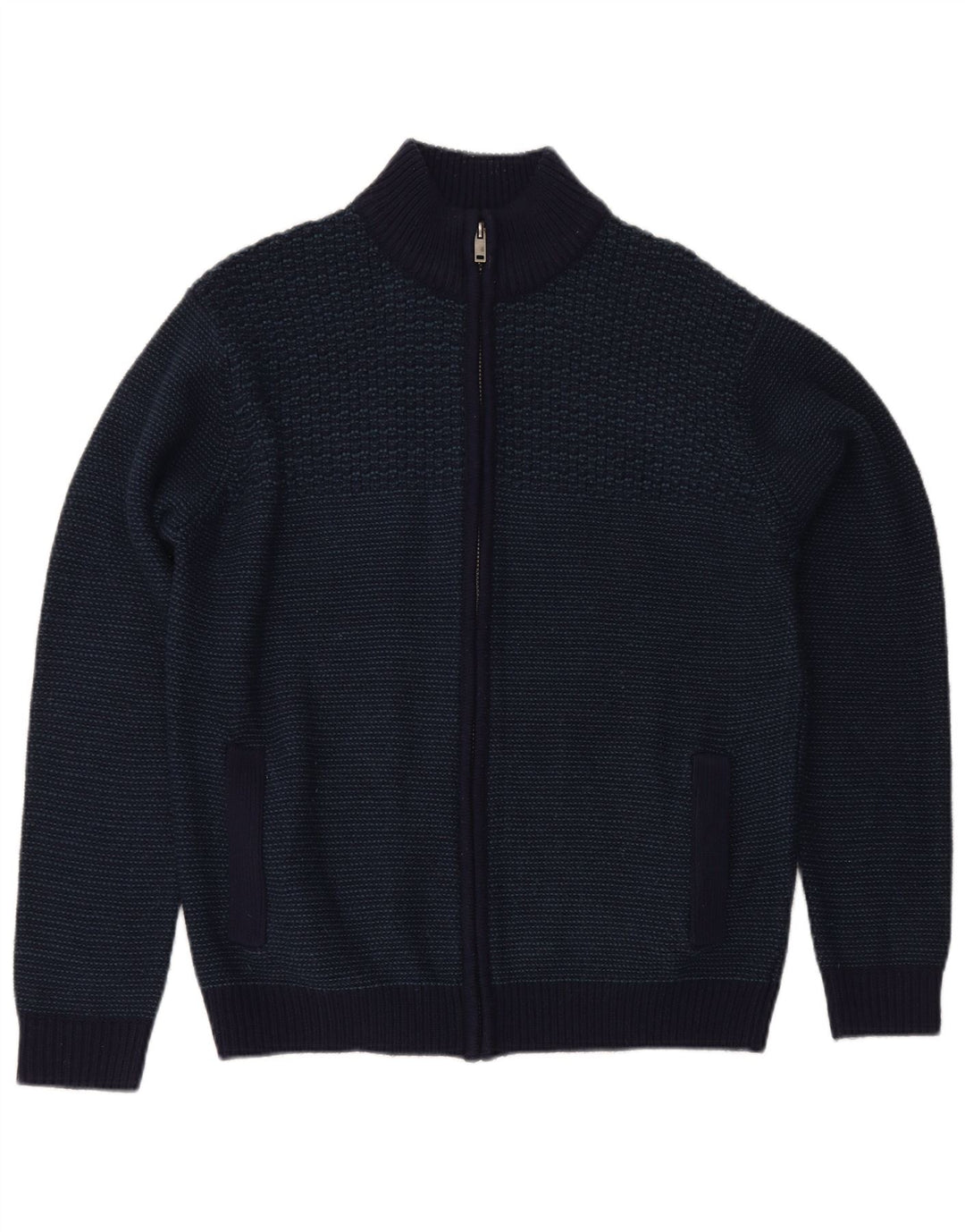 Marks & Spencer Herren-Strickjacke mit normaler Passform, Mittelblau, Acryl