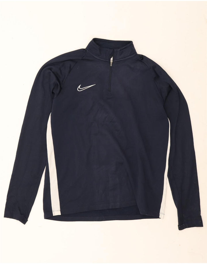 Nike Herren Dri Fit Pullover-Trainingsanzug-Oberteil, mittelgroß, Marineblau, Farbblock