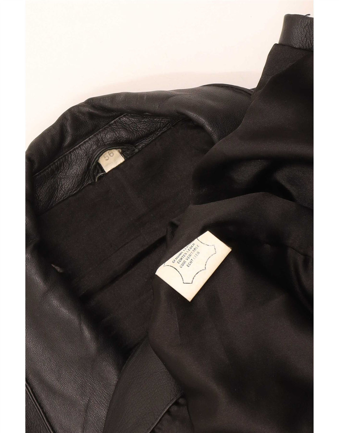 Vintage Herren Lederjacke EU 56 XL Schwarz