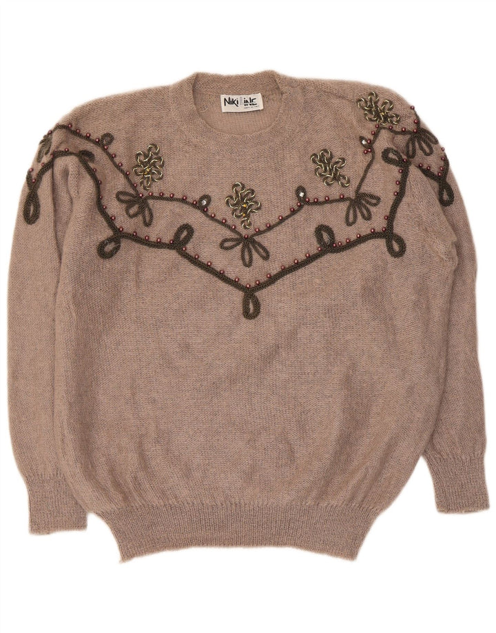 Niki Line Damen-Pullover mit Rundhalsausschnitt, Gr. 42, Größe L, Grau