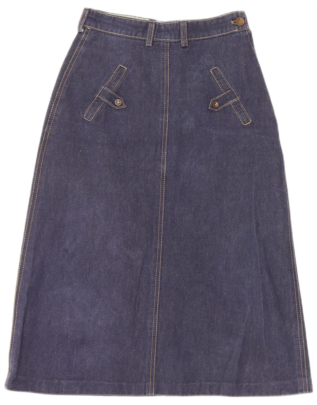 VINTAGE Damen grafischer Jeansrock W22 2XS Blau