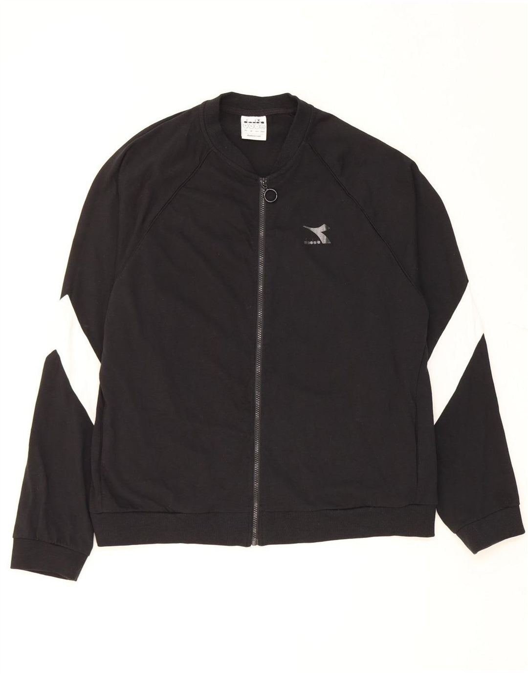 Diadora Herren-Trainingsanzug-Oberteil, Jacke, XL, Schwarz, Colourblock-Baumwolle
