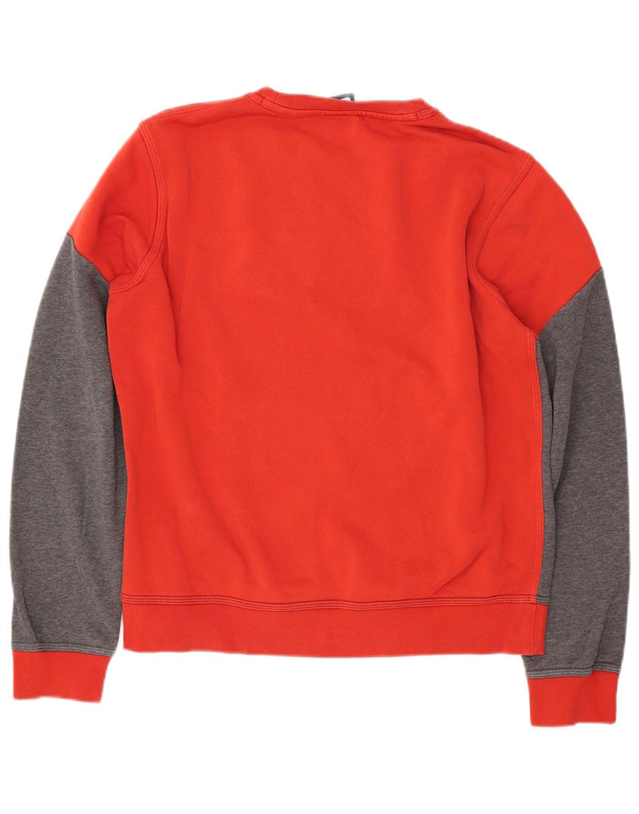 NIKE Herren-Sweatshirt mit grafischem Print, mittelrote Farbblock-Baumwolle