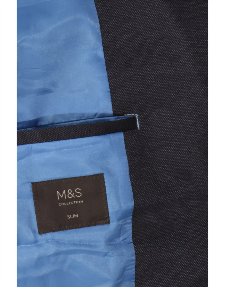 MARKS & SPENCER Herren-Blazer mit 2 Knöpfen, schmale Passform, UK 46, XL, Marineblau