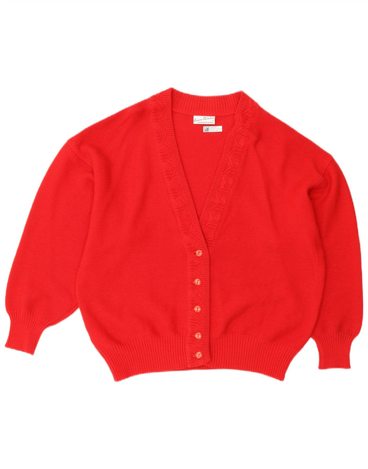 Vintage Damen Cardigan Pullover EU 44 XL Rote Wolle