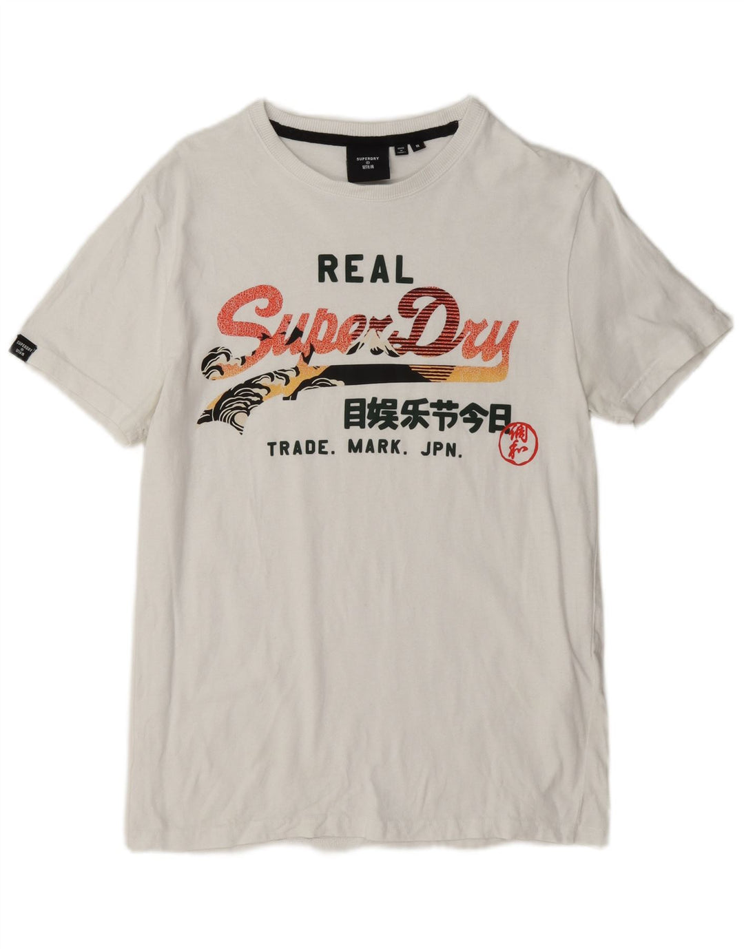 Superdry Herren Grafik-T-Shirt-Oberteil aus mittelweißer Baumwolle
