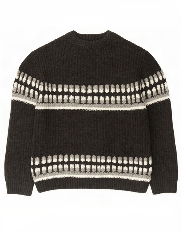 Zara Rollkragenpullover für Jungen, 13–14 Jahre, graues Fair-Isle-Acryl