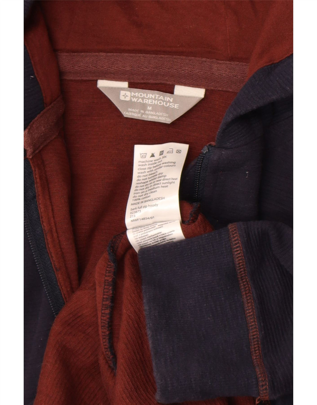 Mountain Warehouse Herren-Kapuzenpullover mit Reißverschluss, mittelmarineblaue Baumwolle