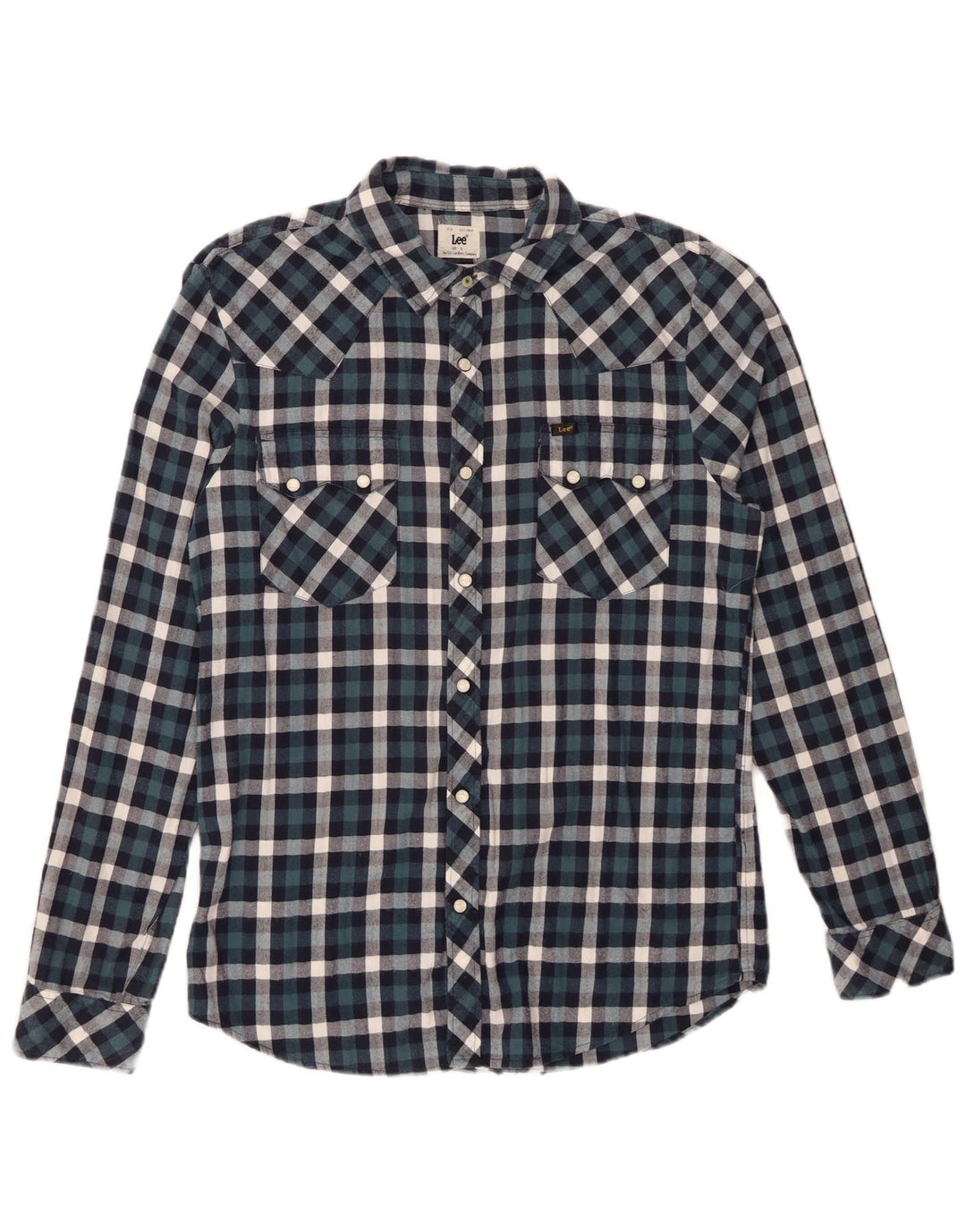 LEE Mens Slim Fit Flannel Shirt Large Multicoloured Check Cotton