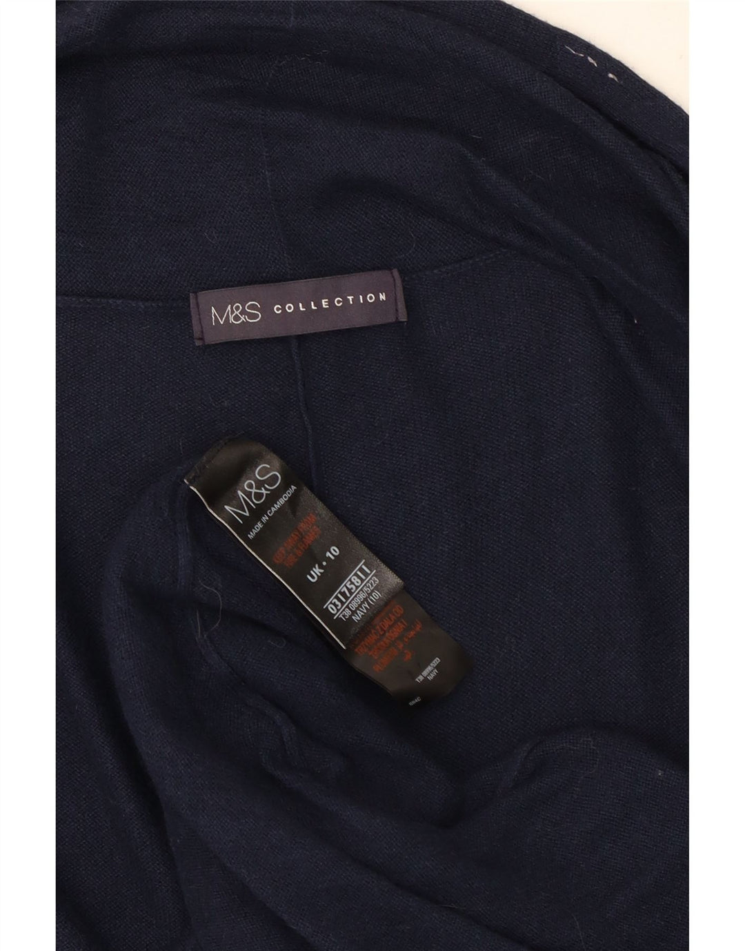 Marks & Spencer Damen Longline Open Cardigan Pullover UK 10 Small Marineblau
