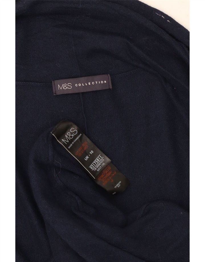 Marks & Spencer Damen Longline Open Cardigan Pullover UK 10 Small Marineblau