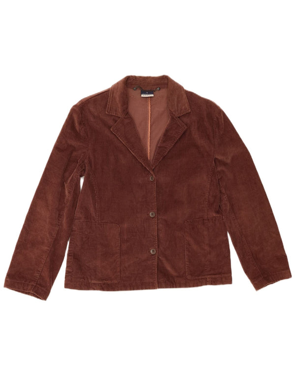 Trussardi Damen Cord-Blazerjacke mit 3 Knöpfen, IT 46, große braune Baumwolle