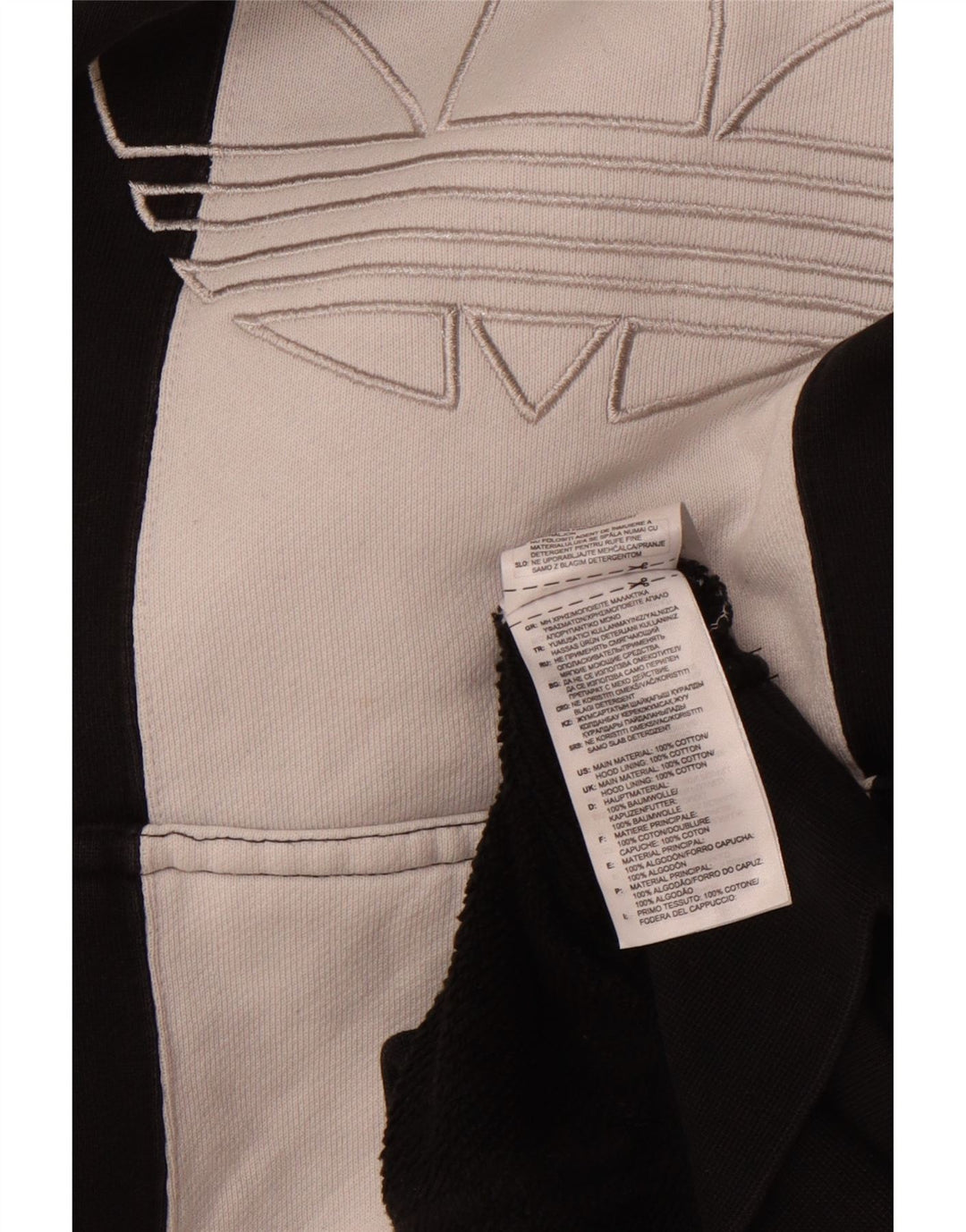 ADIDAS Herren-Kapuzenpullover mit Grafik, groß, schwarze Farbblock-Baumwolle