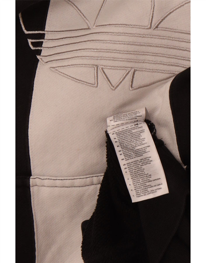 ADIDAS Herren-Kapuzenpullover mit Grafik, groß, schwarze Farbblock-Baumwolle