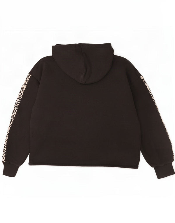 Puma Damen Übergroßer Kapuzenpullover UK 10 Kleiner schwarzer Tierdruck
