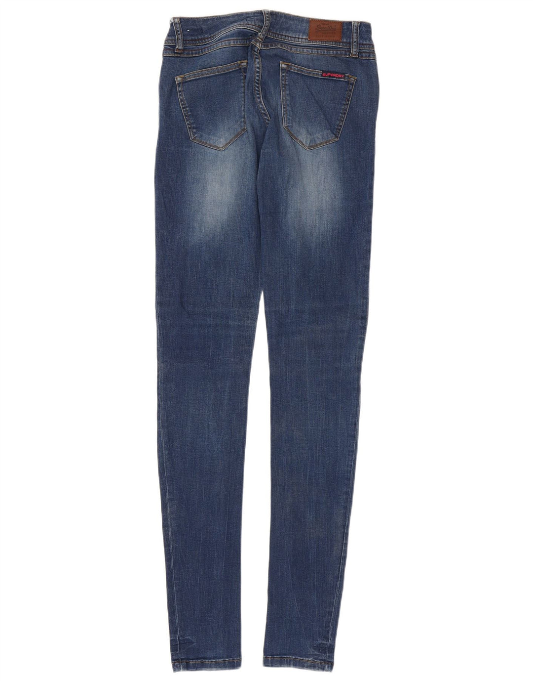 SUPERDRY Damen Rosefill Super Skinny Jeans W30 L35 Blaue Baumwolle