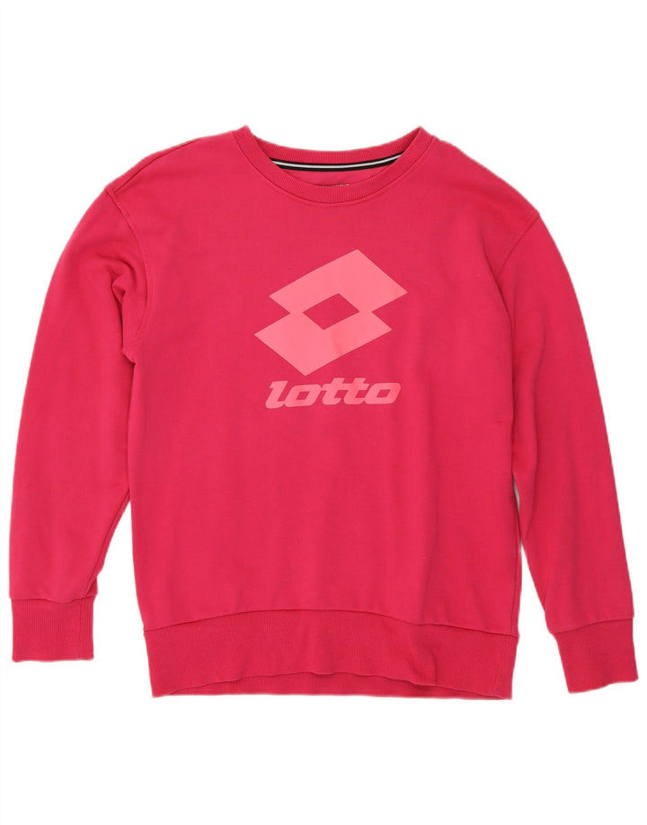 Lotto Damen Sweatshirt Pullover UK 14 Mittelrosa Baumwolle