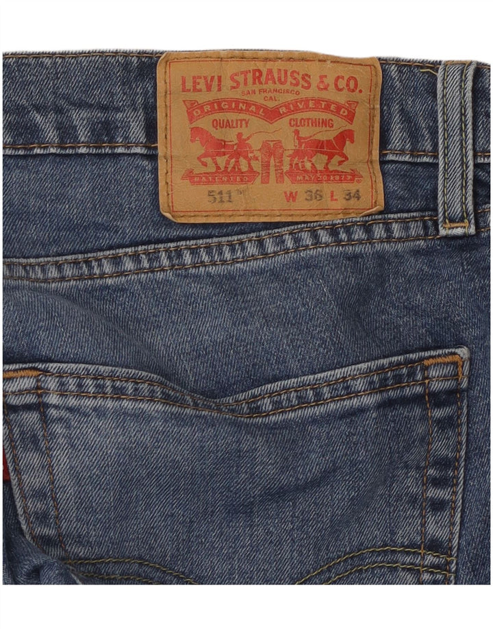 LEVI'S Herren Slim Jeans W36 L34 Blaue Baumwolle