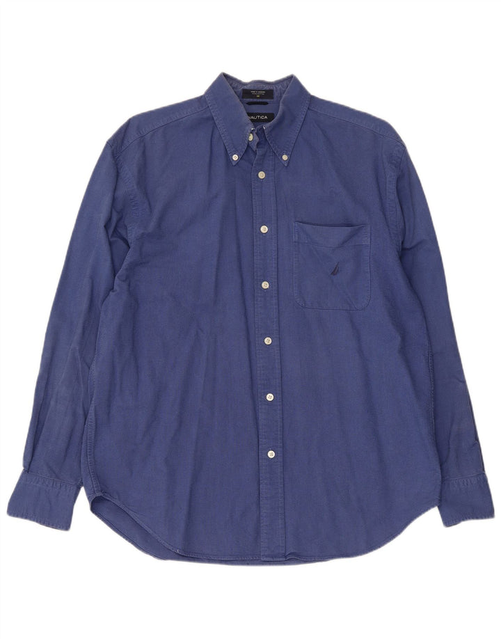 Nautica Herrenhemd aus mittelblauer Baumwolle