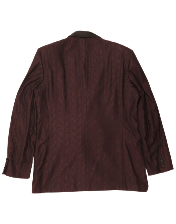Francesco Smalto Herren Blazer Jacke IT 52 XL Maroon Herringbone