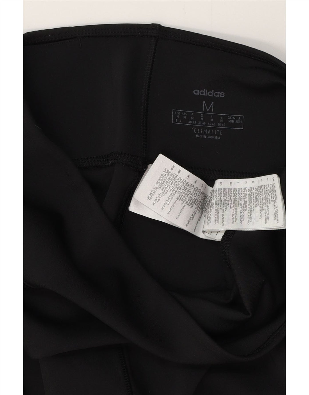ADIDAS Damen Climalite Leggings UK 12/14 Medium Schwarz Polyester