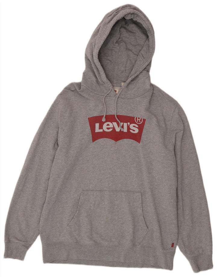 Levi's Herren-Kapuzenpullover mit Grafik, groß, graue Baumwolle