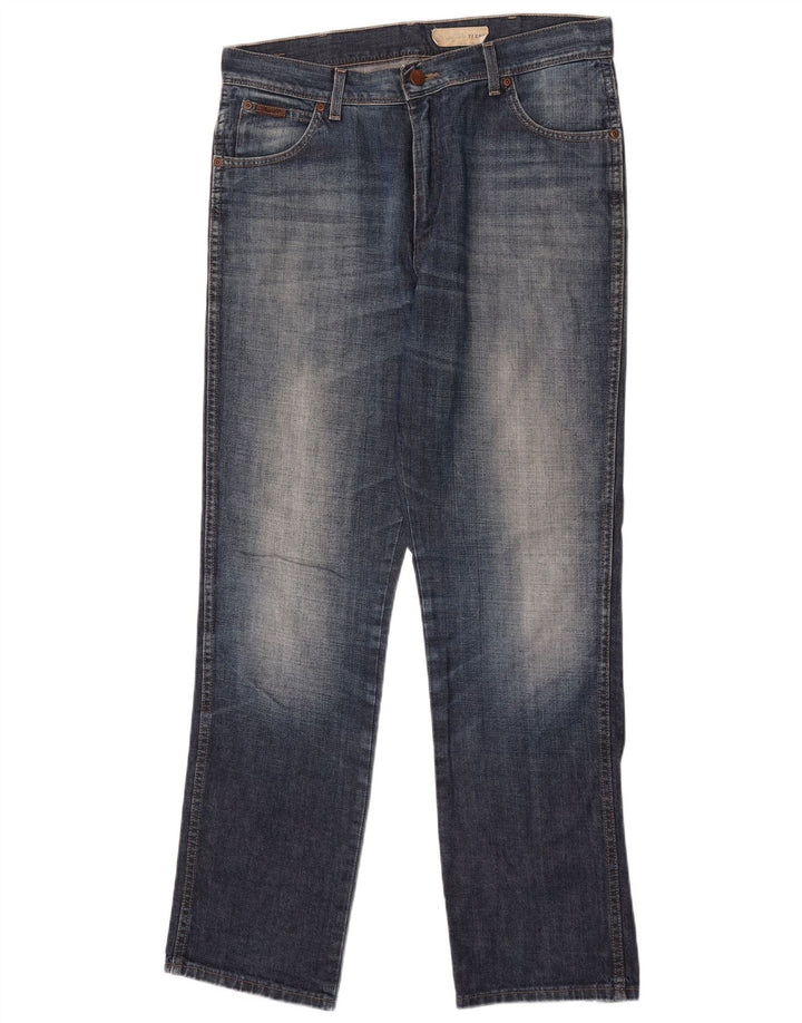 Wrangler Herren Texas Straight Jeans W36 L34 Blaue Baumwolle