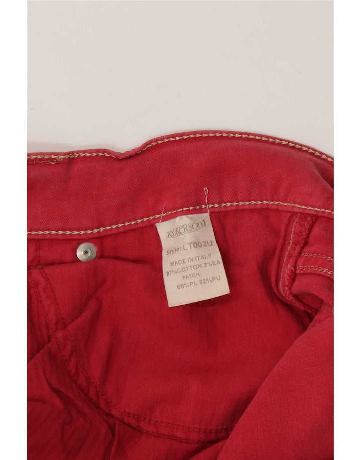 Jeckerson Herren Straight Jeans W33 L30 Rote Baumwolle