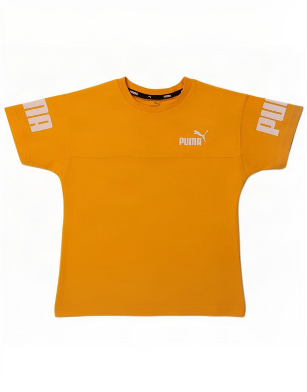 Puma Jungen T-Shirt mit Grafik, 7–8 Jahre, gelbe Baumwolle