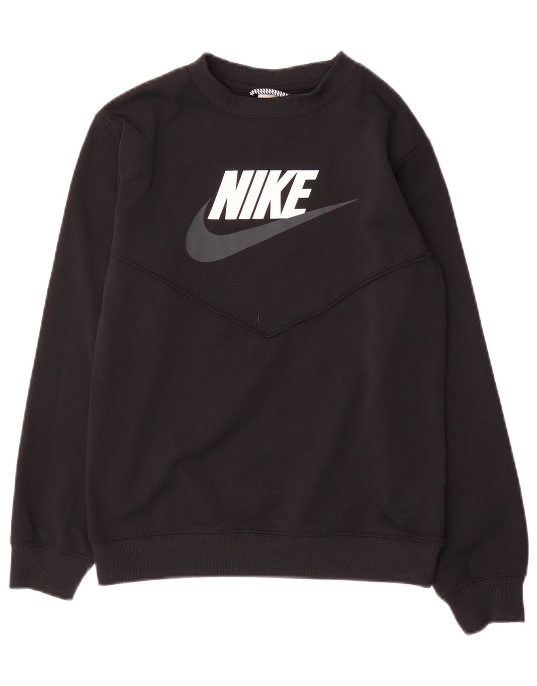 Nike Jungen-Sweatshirt mit Grafik, 12–13 Jahre, groß, schwarzes Polyester
