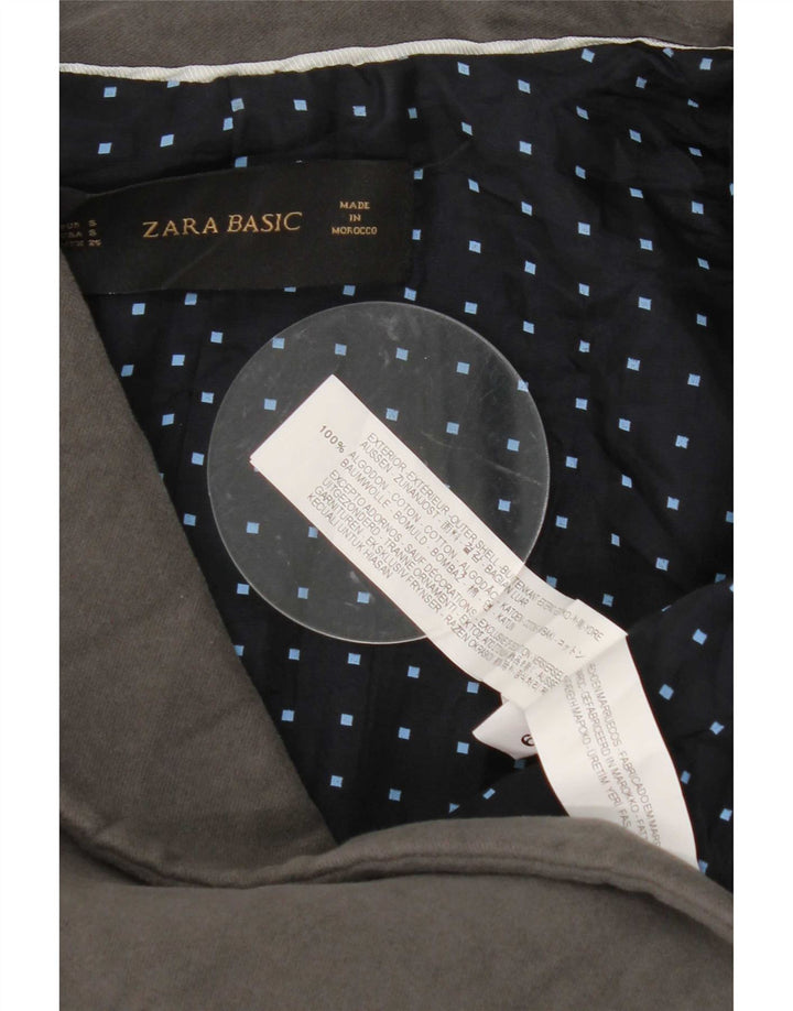 Zara Damen-Blazer mit 1 Knopf, Gr. 10, Größe S, Grau, Baumwolle