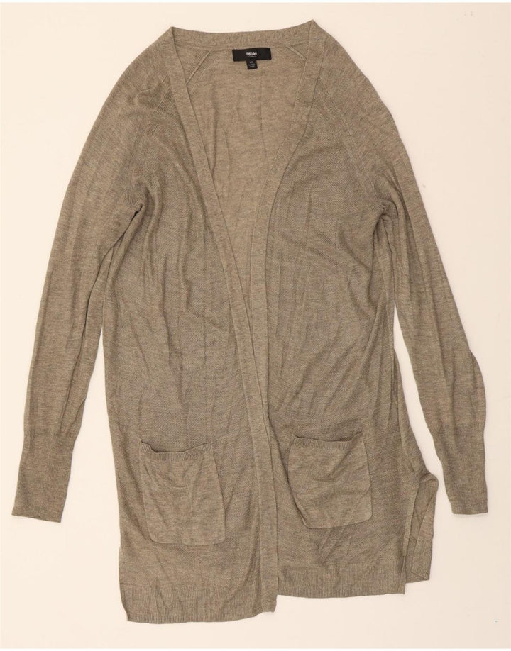 MOSSIMO Womens Longline Open Cardigan Sweater UK 16 Large Grey Acrylic Vintage Mossimo and Second-Hand Mossimo from Messina Hembry 