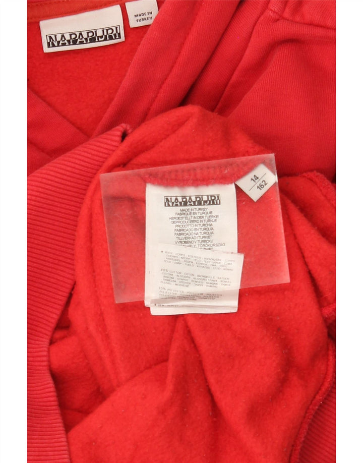 NAPAPIJRI Kapuzenpullover mit Grafik für Jungen, 13–14 Jahre, rote Baumwolle