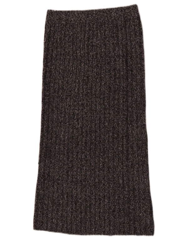 Zara Damen-Strick-Maxirock, Größe S, W26, Grau, Polyester