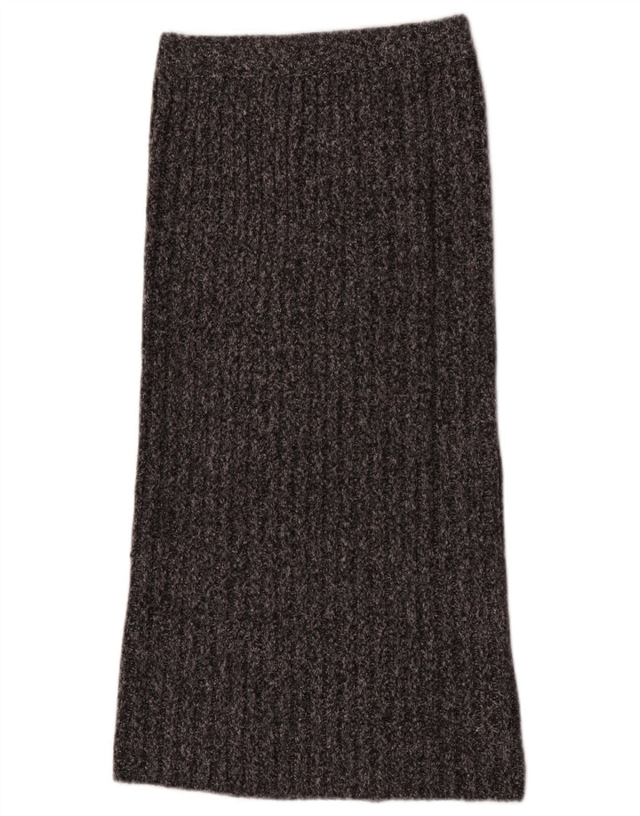 Zara Damen-Strick-Maxirock, Größe S, W26, Grau, Polyester