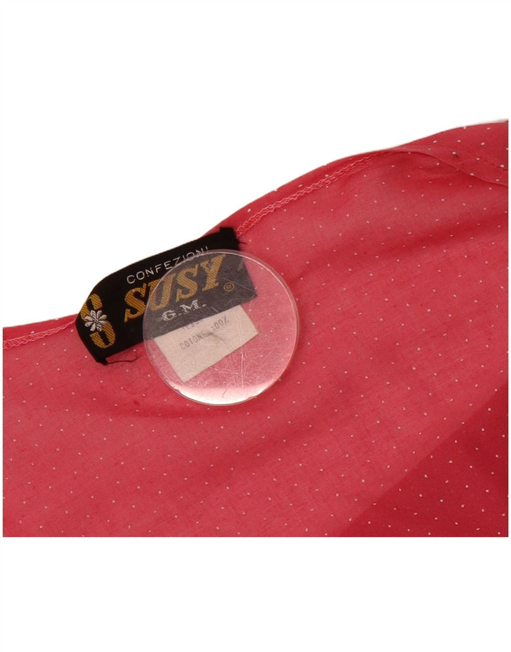 CONFEZIONI Womens Shirt Blouse IT 44 Medium Pink Polka Dot Cotton