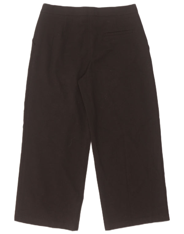 Zara Damen-Hose mit weitem Bein, mittelgroß, W28, L26, Schwarz, Farbblock