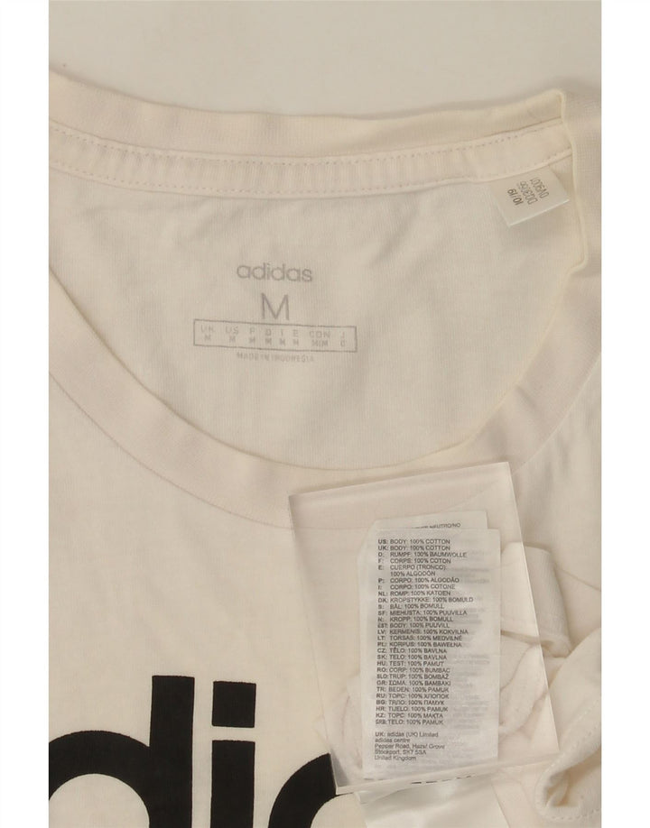 Adidas Herren Grafik-T-Shirt-Oberteil aus mittelweißer Baumwolle