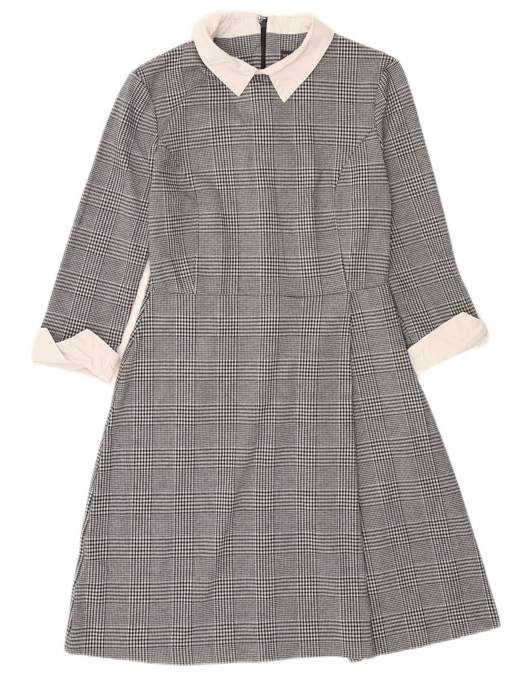 Marks & Spencer Damen-A-Linien-Kleid, Größe S, Schwarz, Hahnentrittmuster