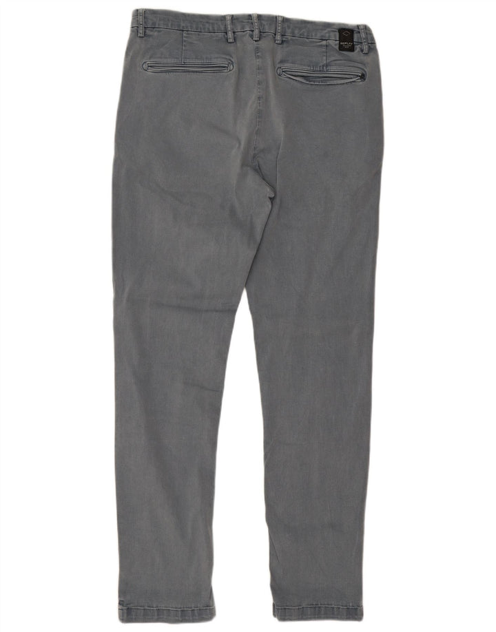 Replay Herren Slim Jeans W34 L32 Graue Baumwolle