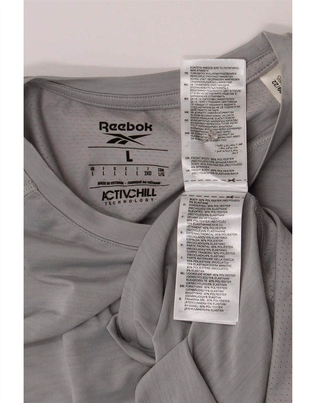 Reebok Herren T-Shirt Top Large Grau Polyester