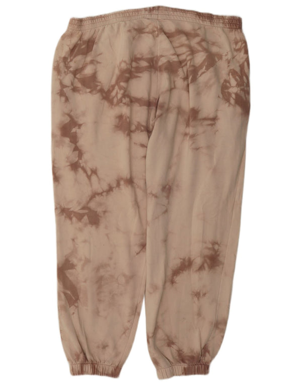 Topshop Womens Tracksuit Trousers Joggers UK 14 Large Beige Tie Dye Cotton